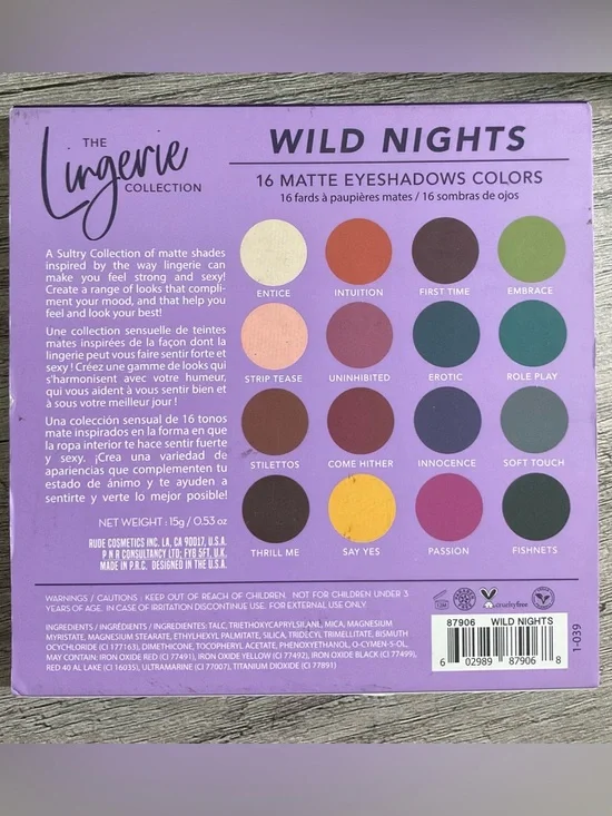 Rude Cosmetics The Lingerie Collection Wild Nights Eyeshadow Palette - Picture 4 of 5